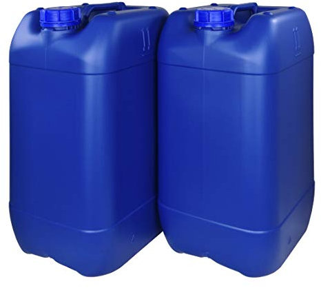 Super Net Cali Garrafa Plástico 25 litros Azul apilable. Apta para uso alimentario. Homologación transporte ADR mercancías peligrosas, Grupo II y III (Ejemplo Combustibles como Diésel). 2 Unidades.