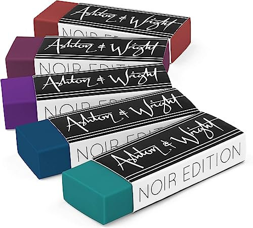 Ashton and Wright - Klassischer Radiergummi – latexfreier Kunststoffgummi (Midnight Tones, Pack of 5)