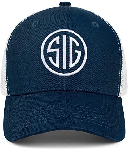 Unisex Baseballmütze mit Stickerei, Trucker-Baseball-Hut, Sport-Sonnenkappe, verstellbar, Snapback, Sig Sauer Logo 2, Einheitsgröße