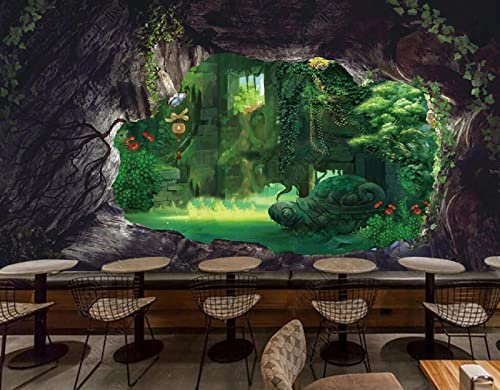 Tapete Kinderzimmer Fototapete Fantasy Wonderland Waldhöhle Tapeten Vliestapete Modern Schlafzimmer Wandtapete Bildtapete Wand Dekoration,400x280cm