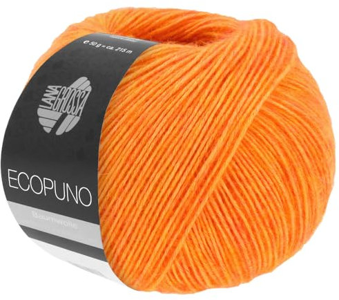 LANA GROSSA Ecopuno | Edle Netzgarnstruktur aus Baumwolle gefüllt mit Merino/Alpaka | Handstrickgarn aus 17% Schurwolle & 11% Alpaka Wolle | 50g Wolle zum Stricken & Häkeln | 215m Garn FB 72