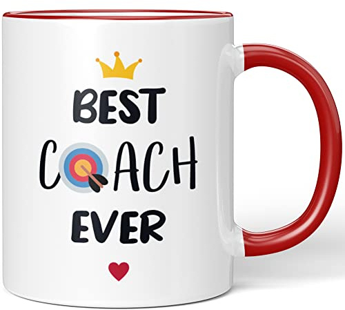 JUNIWORDS Tasse, Best Darts Coach Ever, Rot (1006438)