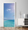 MyMaxxi - Tür bekleben mit Türtapete Türposter Türfolie Selbstklebend 90x200 Urlaubsort mit Palmen und Strand - Tür verschönern Türaufkleber Türklebefolie Warm Insel Meer blau