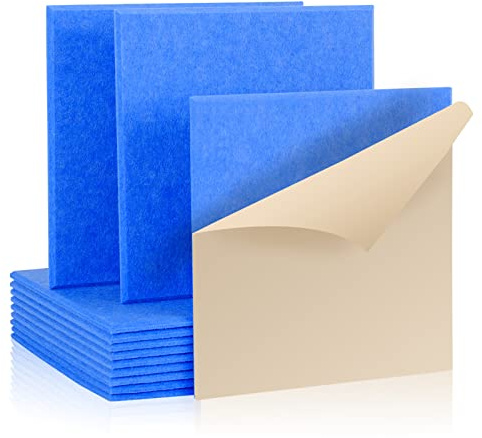 Rdutuok Hexagon Akustikpaneele Selbstklebend, Acoustic Panel, 12 Stück | Filz Schallabsorber, 30x26x1 cm, Akustikplatten für Wand, Echo & Hall reduziert, für Studio, Gaming & Büro, Hellblau