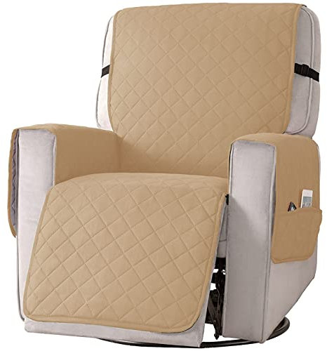 aolceth Sesselschoner mit Taschen, Sesselauflage Relax mit Armlehnen, Liegesofa Sesselbezug, Sesselbezüge für Leder wasserdichte Möbelbezüge für Hunde Haustiere Katzen