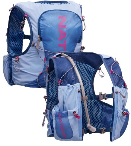 Nathan Vapor Airess 3.0 7 Liter Trinkweste mit 2L Blase, Air-Mesh-Schultergurten, Vordertaschen und Reißverschlusstasche hinten, atmungsaktiv und feuchtigkeitsableitend, Unisex