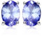 JewelryPalace Ovalschliff 1ct Echt Tansanit Solitär Ohrstecker Silber 925 Damen, Blau Naturstein Braut Schmuck Set, Ohrringe Silber Edelstein Mädchen, Ohrstecker Silber Klein Schmuck Frauen Geschenk