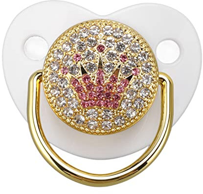 Schnuller, Bling-Silikon-Neugeborenen-Schnuller für 6-18-Monats-Säuglinge, Baby-Schnuller, Ultraleicht, Weich für 6-18-Monats-Säuglinge (Weiß)