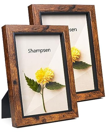 Shampsen Photo Frames 5x7 Wooden Photo Frames Set of 2 for Wall and Tabletop Home Decor Gift for Birthday, Anniversary, Mother's Day