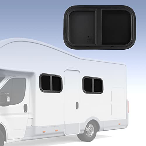 Finestra per Camper, Finestra per Camper a Scorrimento Orizzontale 535x335mm, Finestra per Camper Push Pull Ad Angolo Tondo Impermeabile, con Schermo a Rete Rimovibile