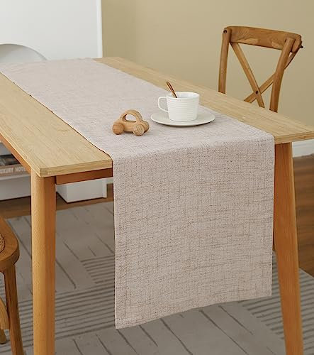 XNSHUN Tischläufer Leinenoptik Tischwäsche, Abwaschbar & Fleckenabweisend Table Runner, Läufer Tisch Deko Tischband Tafeltuch Tischtuch, Tischläufer Für Esszimmer Party Urlaub Dekoration