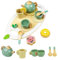 Teeservice Kinder Holz, AolKee Kinderküche Zubehör holz, Spielküche zubehör, Kinderküche geschirr, zubehör kinderküche, Geschenk für Kinder Mädchen Jungen