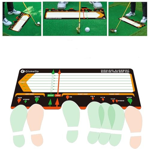 Gismelio Golf Training Mat for Beginners | Posture Assistance and Entry-Level Stance Corrector Trainer with Golf Training Aid and Practice Mats