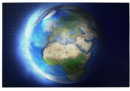 Glowing Earth Print Jigsaw Puzzle 1000 Pieces Wooden Puzzle Gifts For Adult Family Wedding Graduation Gift Vertical Version