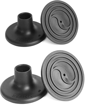 KMINA Gommini per Sedie (Tubo 28mm, x4 unità), piedini larghi in gomma antiscivolo, ricambio per sedie da doccia o bagno, compatibili con tubi tondi, Nero