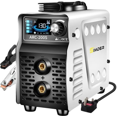 SSIMDER ARC Schweißgerät Mini Inverter Schweißgerät 200SI 240V Hot Start ARC Force Antitick Portable ARC TIG Schweißgerät mit großem intelligenten LCD-Display