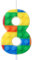 Rossesay Building Block Number 0-9 Birthday Cake Candle Numeral Birthday Sparkler Candles for Building Block Cake Topper for Party Decorations Supplies(Number 8)