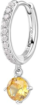 Brosway Einzel Ohrring Fancy für Damen aus Edelstahl und Zirconium in der Farbe Silber, Länge: 25 mm, FEY75