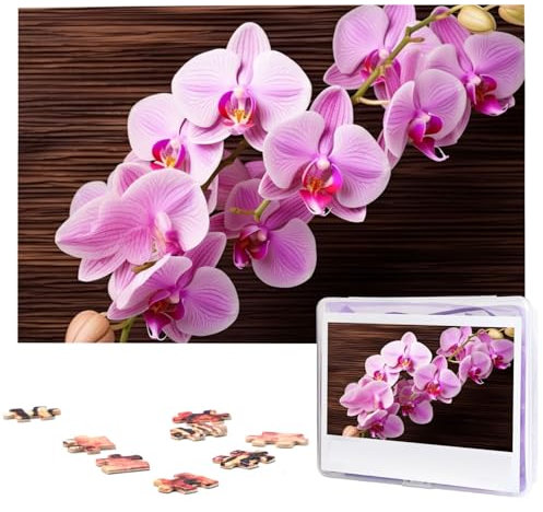 Puzzles 1000 Teile Orchidee Blume Personalisierte Puzzles Fotos Puzzle für Familie Bilderpuzzle für Erwachsene Hochzeit Geburtstag Mini Bausteine Größe 75 x 50 cm