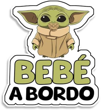 Guoml Autoaufkleber Baby Yoda, 16 x 15 cm, Vinyl, Wasserdicht, UV-beständig, Grün, Aufkleber für Auto