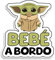 Guoml Autoaufkleber Baby Yoda, 16 x 15 cm, Vinyl, Wasserdicht, UV-beständig, Grün, Aufkleber für Auto