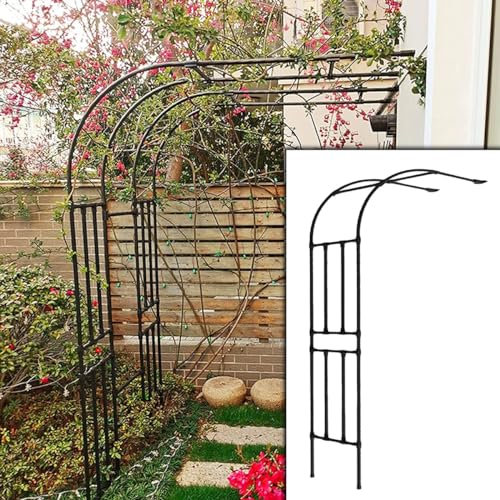 Rosenbogen Halbrund, Gartenbogen aus Metall wetterfest, Torbogen Rankhilfe für Freistehend Kletterrosen und Clematis Rosenspalier W220xH240cm W240xH240cm W250xH240cm ( Farbe : Schwarz , Größe : W120xH