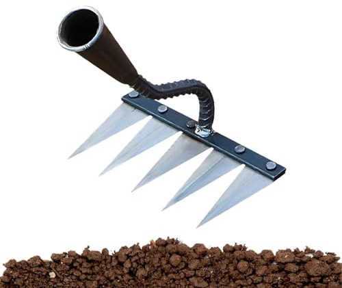 Garden Harke, 5/6/7 Dellen Gartenhandrechen, Metal Kohlenstoffstahl Har-Ken, Laubharke, Rechen Garten-Rasenwerkzeug Rechen Werkzeuge , Zum Jäten Hacken Graben Und Auflockern Von Erde