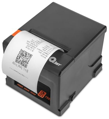 Yeyian Stampante Termica per ricevute Qian Stampante POS da 80 mm Taglio Automatico ESC/POS | velocità 220 mm/s | Driver Windows, MacOS, Linux | Supporto a Parete | Connessione USB, LAN (Ethernet).
