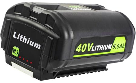 ZHUJIAOF 5,0 Ah 40 V Akku Ersatz für Ryobi 40 V Akku, kompatibel mit Ryobi 40 V Rasenmäher Laubbläser und anderen kabellosen Elektrowerkzeugen Akku und 40 V Ladegerät