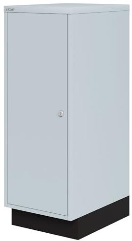BISLEY Multi Ablageschrank 39er mit Flügeltürenabteil abschließbar in lichtgrau, rechtsseitig öffnend - Schrank Metall Büroschrank Werkzeugschrank Stahlschrank Metallschrank