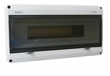 Boîtier de distribution électrique IP65 pour intérieur et extérieur - Série HT Tonsulux - (370 x 198 x 108 (18 modules)