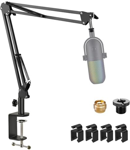 Rigych Einstellbare Mikrofon Arm, Mikrofonarmständer Kompatibel mit Seiren X Mini V2 V3 USB Streaming Mikrofon für die Aufnahme, Gaming, Podcast