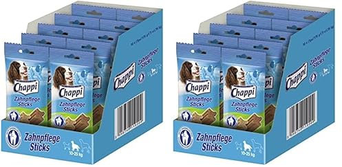 Chappi Dental-Hundesnacks - 70 Zahnpflege-Sticks zur Reduzierung von Zahnstein & Zahnbelag für mittelgroße Hunde von 10-25 kg, 20er Pack (10 x 175 g)
