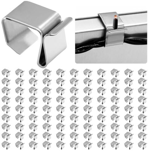 WYYFXY® 100 Stück Metall Dachrinnenhaken für Lichterketten, Dachrinnenhalter für Weihnachtsbeleuchtung, Lichterketten Halterung, Weihnachtslicht Clips, Lichterkette Befestigung