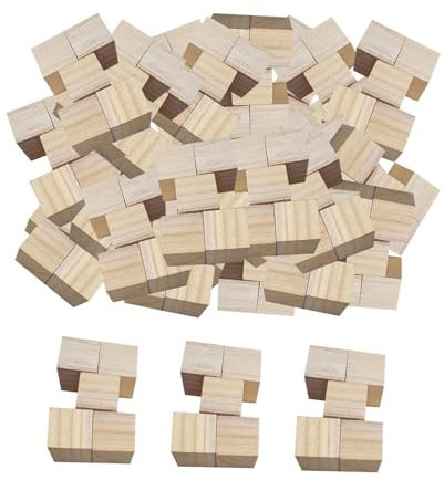 Oshhni 500 Stück Holzblöcke für Kreative Projekte, Spiel Und Bastelmaterial, 1.5 cm