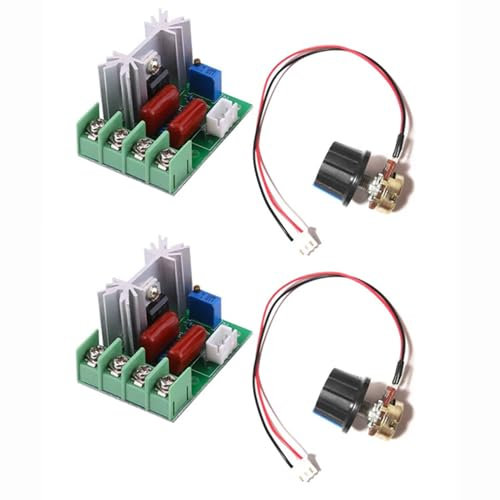 2000W AC 50-220V 25A SCR Régulateur de Vitesse Régulateur de Tension, Régulateurs de Vitesse du Moteur, Réglable Module Variateur LED avec Bouton de Réglage de Vitesse, Régulateur de Température