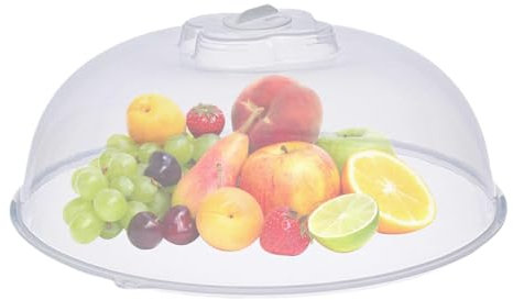 Clear Microwave Cover for Food, Microwave Plate Cover, 24CM Microwave Splatter Guard Lid, Splatter Proof Plate Guard Cover, Adjustable Steam Vent Anti-Splatter Lid for Most Plates and Bowls