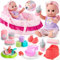 Tacobear Puppenzubehör Baby Puppe mit Zubehör Puppenbett Puppentrage Schnuller Töpfchen Flasche 30cm 12 Töne Puppenset Kinder Spielzeug Weihnachten Geburtstag Geschenk für Mädchen 3 4 5 6 Jahre