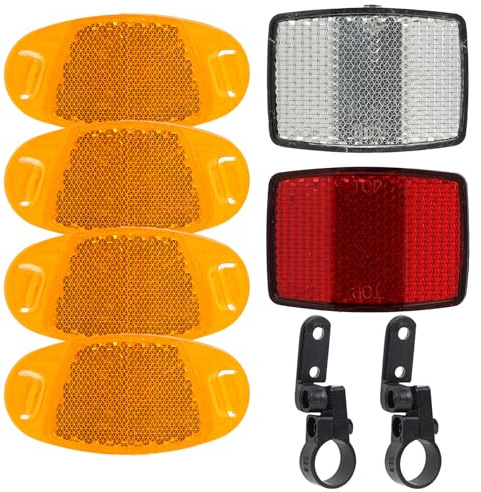 Set de 6 Reflectores para Radios de Bicicleta,delanteras traseras reflectantes bicicleta, Incluye Ojos de Gato, Reflectores Delanteros y Traseros, Adecuados para Bicicleta de Bicicleta Eléctrica