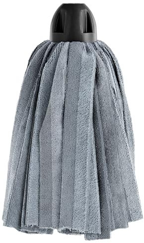 MAYA Fregona MAX Pro Tiras. Limpieza para Todo Tipo de Suelos. 100 % Microfibra. Super Absorbente y No Raya. Rosca Universal. Pack de 1 Fregona (Negro)