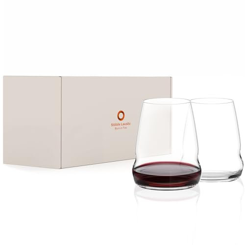 Stölzle Lausitz Weinbecher Cocoon/Rotweinglas 2er Set/Rotweingläser groß extravagant/Weingläser Rotwein/Stölzle Rotweingläser/Wein Becher Glas