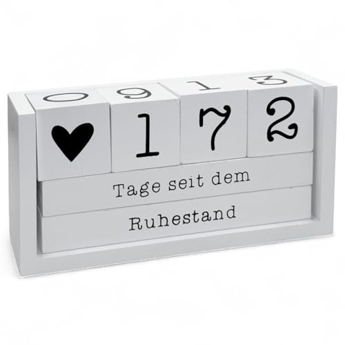 MIK funshopping Holz Countdown Kalender - Jahres-Würfel mit Themenleiste, 432 Tage zählbar - Hochzeit, Geburtstag, Prüfung, Urlaub - vielseitig einsetzbar (Weiß XL)