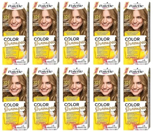 (Pack de 10) Palette Color Shampoo 8-00 (321) Medium Blond Hair Color – Full Box – With English Instruction Leaflet