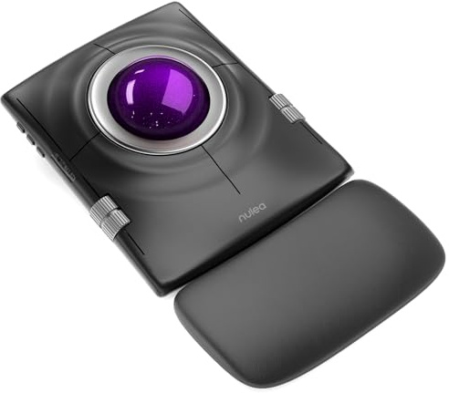 Nulea M512 Wireless Trackball Mouse, Ergonomic 55mm Trackball, Adjustable DPI for Precise Control, Left or Right Hand Compatible, Rechargeable, Multi-Device Bluetooth & 2.4GHz
