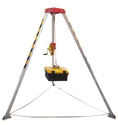 MSHGSKU Kit trépied de Sauvetage Compact et Robuste 1200/1800/2600 LB avec échafaudage rétractable, treuil et système de Levage de sécurité Essentiel pour Les opérations de Lutte Contre l'