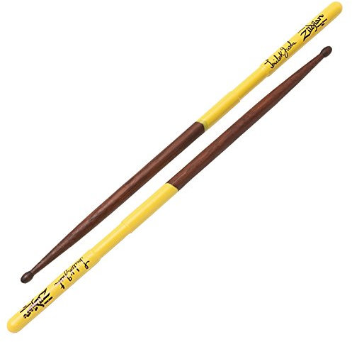 Zildjian Artist Series Hickory Drumsticks - Trilok Gurtu - Wood Tip - Walnut Stain - Yellow DIP Natural