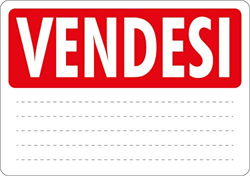 Cartello AUTOADESIVO VENDESI - Personalizzabile gratis a richiesta con i vostri dati (nr. telefono, sito web, indirizzo, ecc.) (5, Giallo)