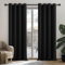 Deconovo Cortinas Opacas para Interiores, 2 Unidades, 242 cm de Alto, Cortinas térmicas Modernas para habitación Infantil, con ollados, 107 x 242 cm (Ancho x Alto), Color Negro