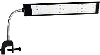 NICREW JTL Fish Tank Clip-On Light, Clamp Aquarium LED Light with 2 Lighting Modes, 360° Adjustable Light Arm, Fit 40L Aquariums, 27 LEDs, 10W