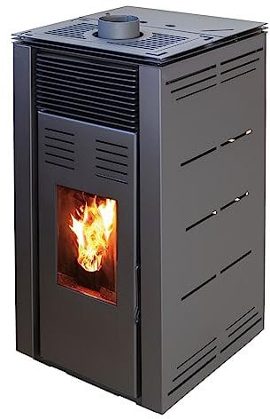 JOIMA - Poêle à granulés sans électricité modèle Natur Style 8 kW - Poêle à granulés sans courant - Fonctionne sans raccordement électrique (Noire)